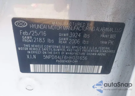 2017 Hyundai Elantra Se from USA, damaged, VIN 5NPD84LF6HH031656